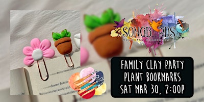 Imagen principal de Family Clay Party at Songbirds- Plant Bookmarks