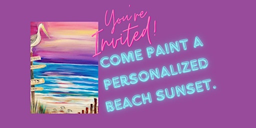 Immagine principale di Come Paint a Beautiful, Personalized Beach Sunset 