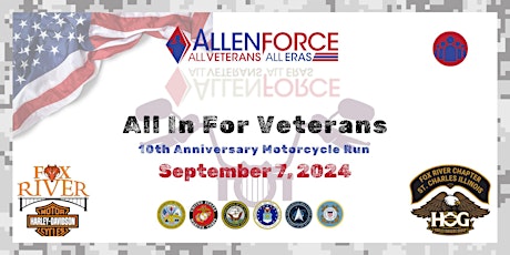 SAVE the DATE: All In For Veterans 10th Anniv. Celebration and Annual Ride!