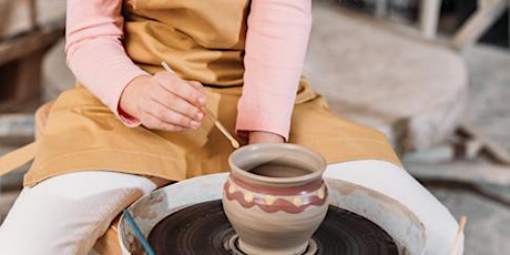 Pottery wheel birthday party - make a mug for kids