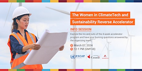 Women in ClimateTech & Sustainability Reverse Accelerator Info Session primary image