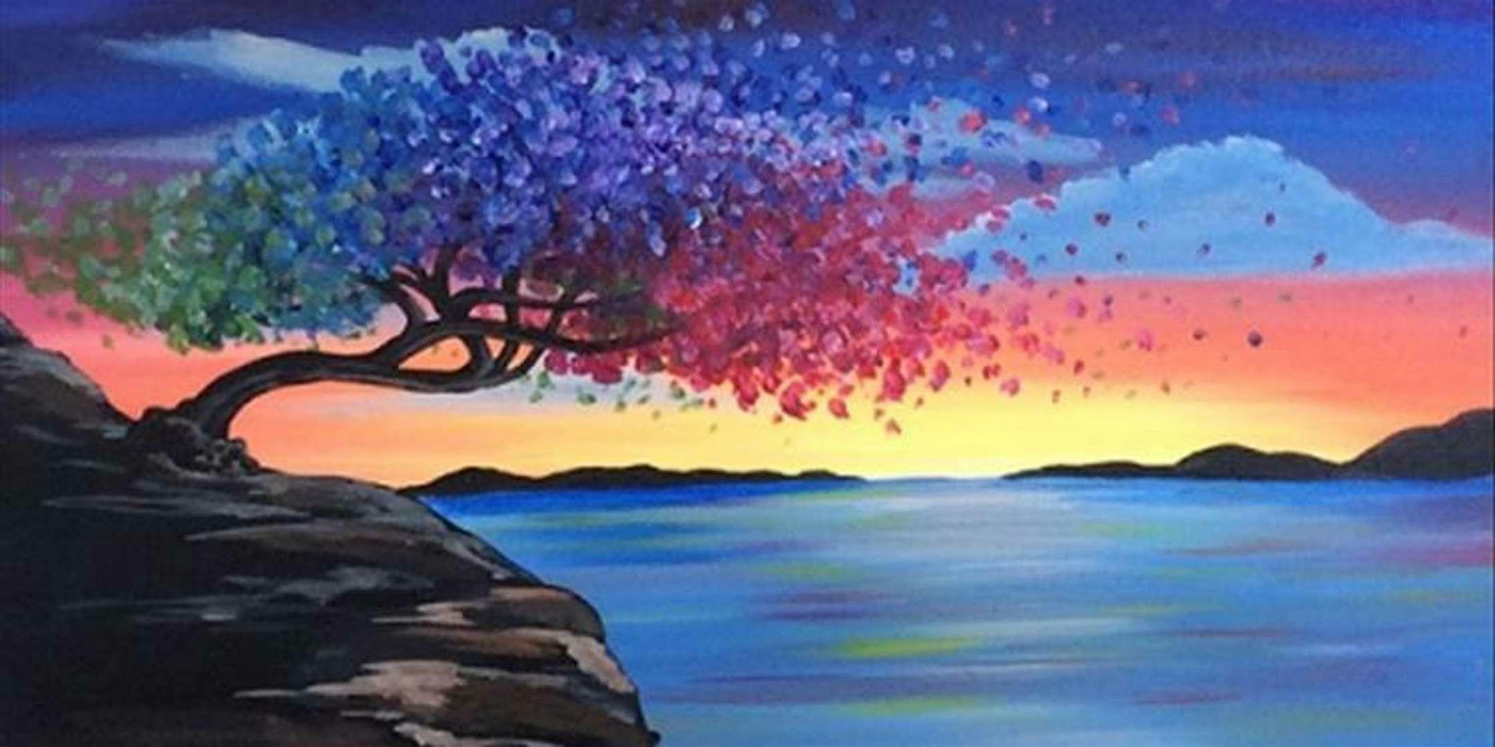 Colorful Wind and a Romantic Scenery - Paint and Sip by Classpop!\u2122