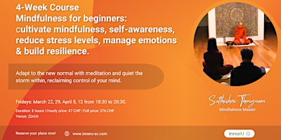Hauptbild für 4-Week Course: Mindfulness for Beginners - Reduce Stress & Manage Emotions