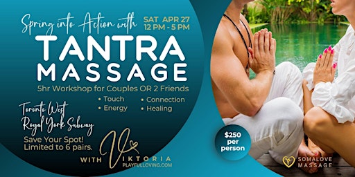 Imagen principal de Tantra Massage Workshop for Couples/2 Friends | APR 27