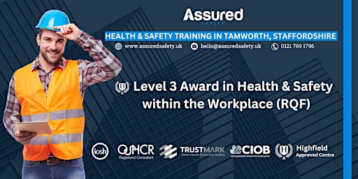 Primaire afbeelding van Highfield Level 3 Award in Health and Safety in the Workplace (RQF) 3 days