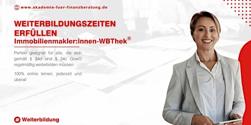 Imagem principal do evento Online-Weiterbildung für Immobilienmakler:innen - § 34c GewO konform