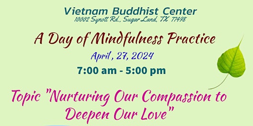 Immagine principale di A Day of Mindfulness Practice - April 27, 2024 