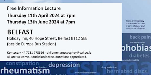 Imagem principal do evento Information Lecture for Belfast! A Natural Path to Health for Body and Soul
