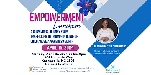 Imagem principal do evento Empowerment Luncheon: A Survivor's Journey from Trafficking to Triumph