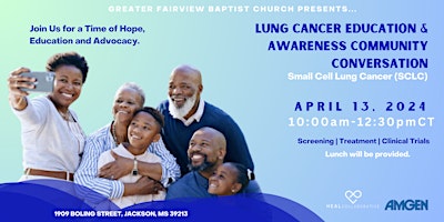 Primaire afbeelding van Jackson, MS: Lung Cancer Education & Awareness Community Conversation