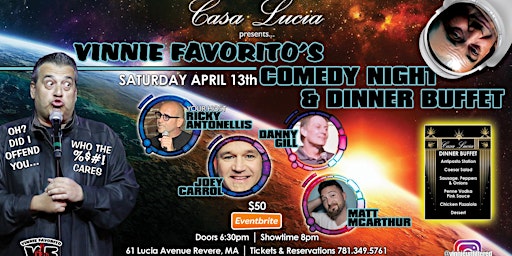 Imagem principal de Vinnie Favorito's Comedy Night & Dinner Buffet