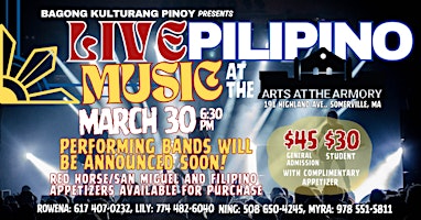 Imagem principal do evento Live Filipino Music at The Armory