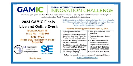 16th GLOBAL AUTOMOTIVE & MOBILITY INNOVATION CHALLENGE - FINALS - Onsite