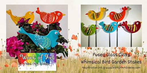 Glass Fusing Class - Whimsical Bird Garden Stake primary image