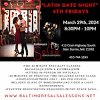 Image principale de 4th Fridays- Monthly Latin Date Night with Lessons in Glen Burnie!