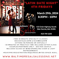 Imagem principal de 4th Fridays- Monthly Latin Date Night with Lessons in Glen Burnie!