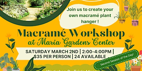 Macramé Workshop at Maria Gardens Center primary image