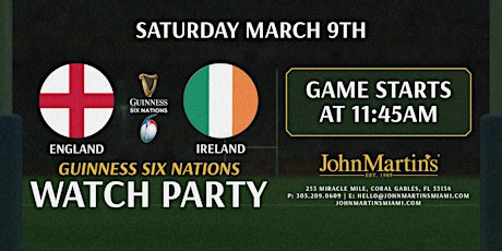 England vs Ireland Rugby Watch Party At JohnMartin's primary image