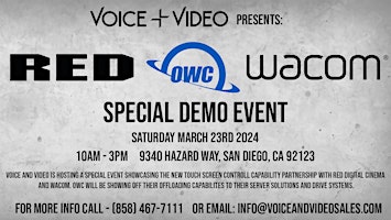 Voice and Video presents RED, Wacom, and OWC workflow. and integration primary image