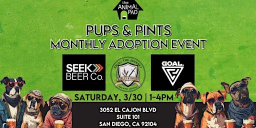 Primaire afbeelding van Pups & Pints – Monthly Adoption Event