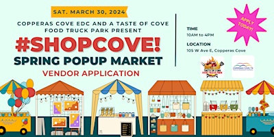 Imagem principal de #ShopCove! Spring Pop Up Market Vendor APPLICATION