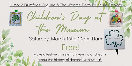 Image principale de Children's Day at the Museum - Children's Crafts in Historic Dumfries