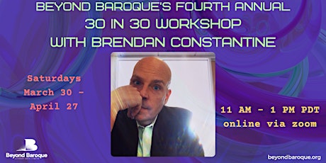 Beyond Baroque's Fourth  Annual 30 in 30 Workshop with Brendan Constantine  primärbild