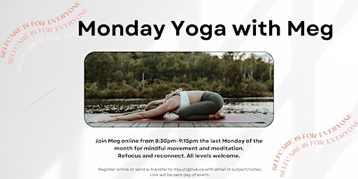 Imagen principal de Monday Online Yoga with Meg --April 2024
