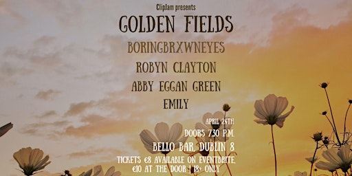 Primaire afbeelding van ClipJam presents: GOLDEN FIELDS @ BelloBar