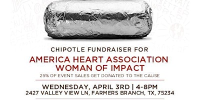 Imagen principal de RED-Y to Dine Chipotle benefiting #goredfortelea #chipotlefarmersbranch