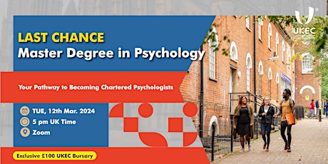 Hauptbild für Apply For Masters Degree in Psychology - Becoming Chartered Psychologists