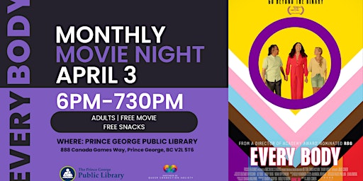 Primaire afbeelding van MONTHLY MOVIE NIGHT: EVERY BODY