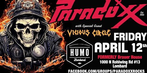 Immagine principale di Paradoxx with special guests Vicious Circle @ Humo Live 