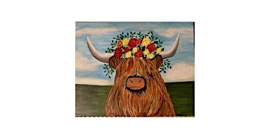 Imagem principal do evento Highland Cow Canvas Painting PM