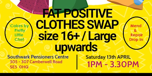 Primaire afbeelding van FAT POSITIVE CLOTHES SWAP - Plus size 16+ / Large - All Genders Welcome