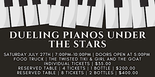 Imagem principal do evento Dueling Pianos Under The Stars