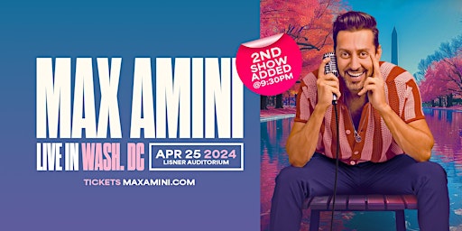 Image principale de Max Amini Live in Washington DC! *2nd Show Added!