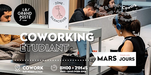 Primaire afbeelding van Coworking étudiant (mars)