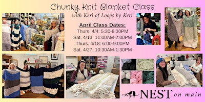 Imagem principal do evento Chunky Knit Blanket Workshop w/Keri from Loops by Keri