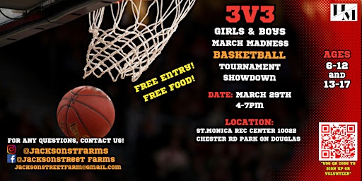 3v3 Girls and Boys March Madness Tournament primary image