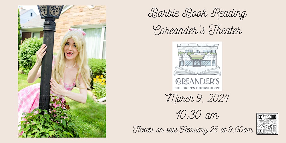 Book reading with Barbie 10:30 am