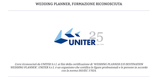 Evento presentazione corsi per Wedding Planner Riconosciuti UNI PdR 61:2019