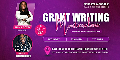 Primaire afbeelding van Grant Writing Masterclass For Non-Profits!