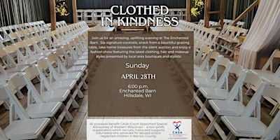 Primaire afbeelding van Clothed in Kindness - A fundraising fashion show for CASA of Western, WI.