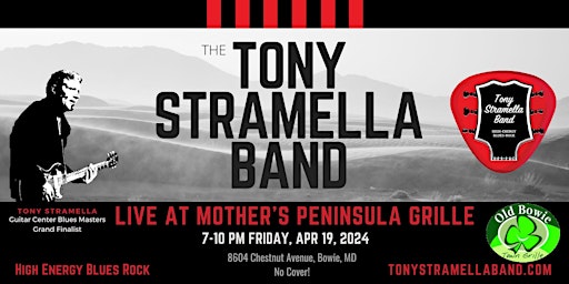 Imagem principal do evento Tony Stramella Band Live at Old Bowie Town Grille