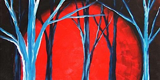 Dark Forest and Red Moon - Paint and Sip by Classpop!™ primary image