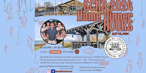Hauptbild für SCHS 2024 Home Dinner Fundraiser - Hooks Waterfront, Harbor Beach MI