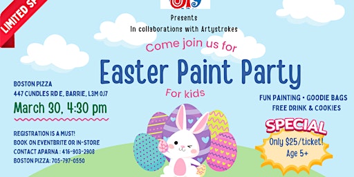 Easter Paint Party for Kids - Barrie primary image