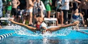 Extremely exciting swimming competition event  primärbild