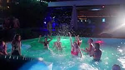 The party event night at the swimming pool was extremely exciting